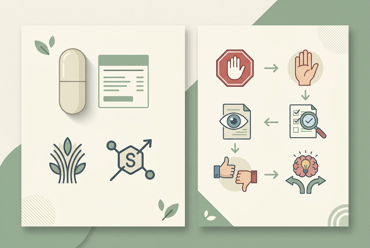 Ingredient and symptom checklist for reviewing a probiotic reaction