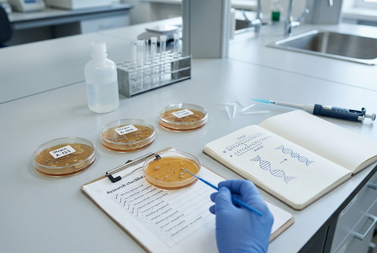 Laboratory samples showing different strains within one probiotic species