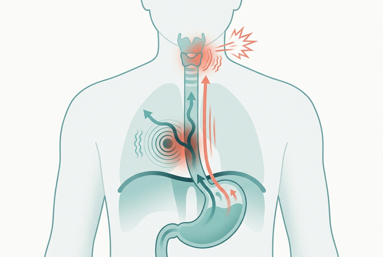 Educational comparison of esophageal GERD symptoms and throat-focused reflux symptoms